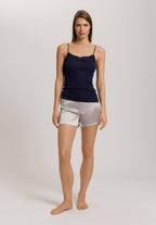 Woolen Silk W Spaghetti Cami With Embroidery | Night Blue 71521-2624