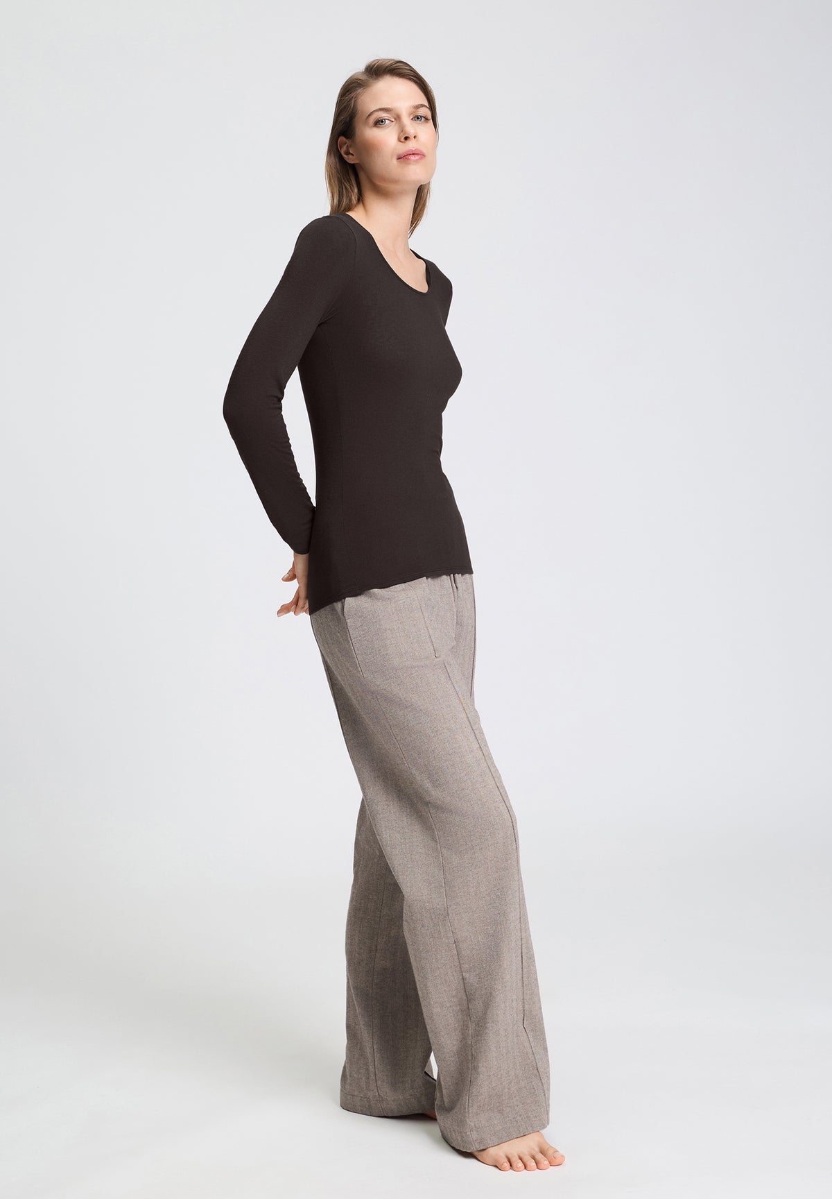 Ultralight Wool L/Slv Shirt | Dark Mocha 71596-2185