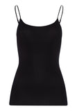 71600 Cotton Seamless Spaghetti Camisole - 019 Black
