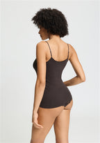 Cotton Seamless V-Neck Cotton Camisole | Dark Mocha 71601-2185
