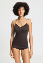 Cotton Seamless V-Neck Cotton Camisole | Dark Mocha 71601-2185