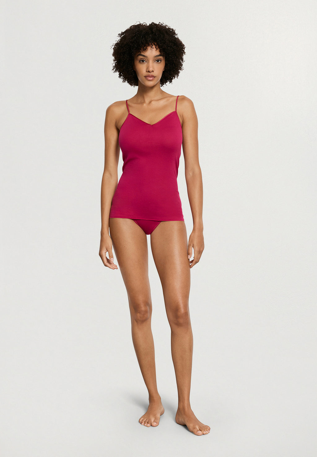 Cotton Seamless V-Neck Cotton Camisole | Light Sangria 71601-2465
