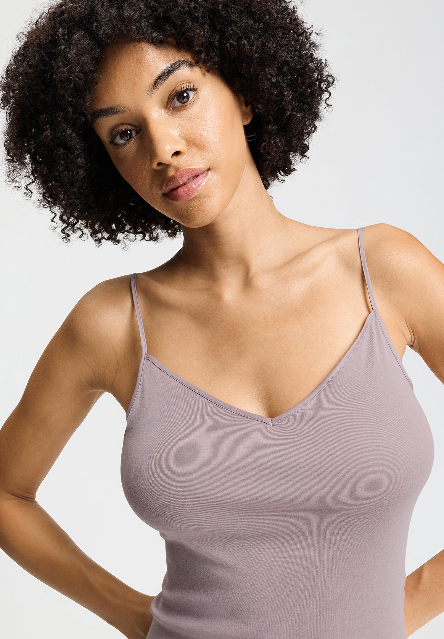 Cotton Seamless V-Neck Cotton Camisole | Stormy Rose 71601-2467