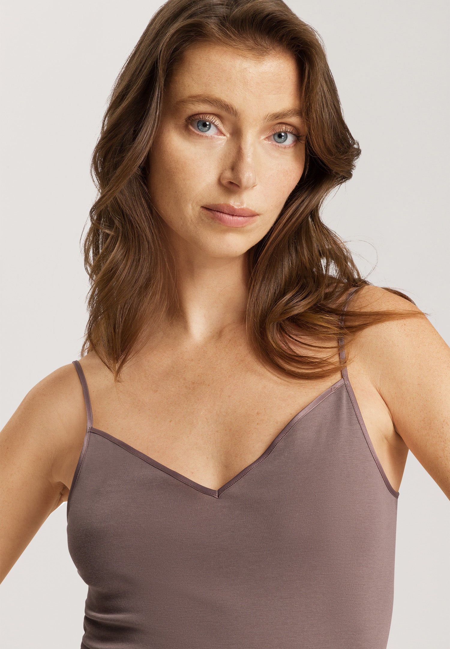 71601 Cotton Seamless V-Neck Camisole - 2756 Stonewash