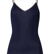 Cotton Seamless V-Neck Camisole | Deep Navy 71601-3067