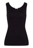 71602 Cotton Seamless V-Neck Tank - 019 Black