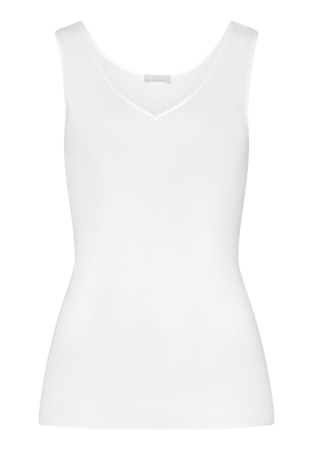 71602 Cotton Seamless V-Neck Tank - 101 White
