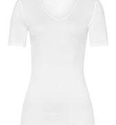 71603 Cotton Seamless Short Sleeve Top - 101 White