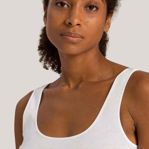 71604 Cotton Seamless Round Neck Tank - 101 White