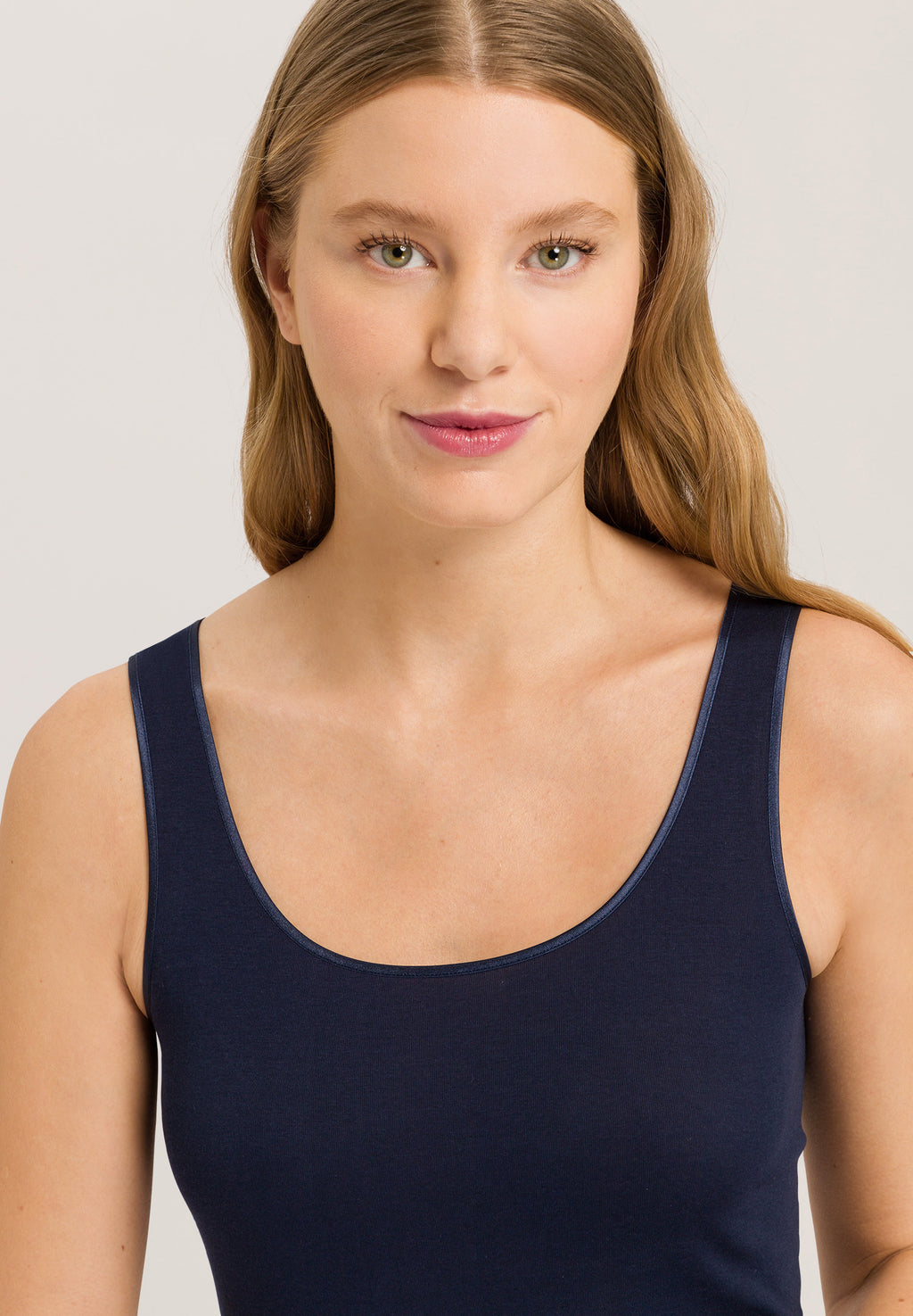 71604 Cotton Seamless Round Neck Tank - 1610 Deep Navy