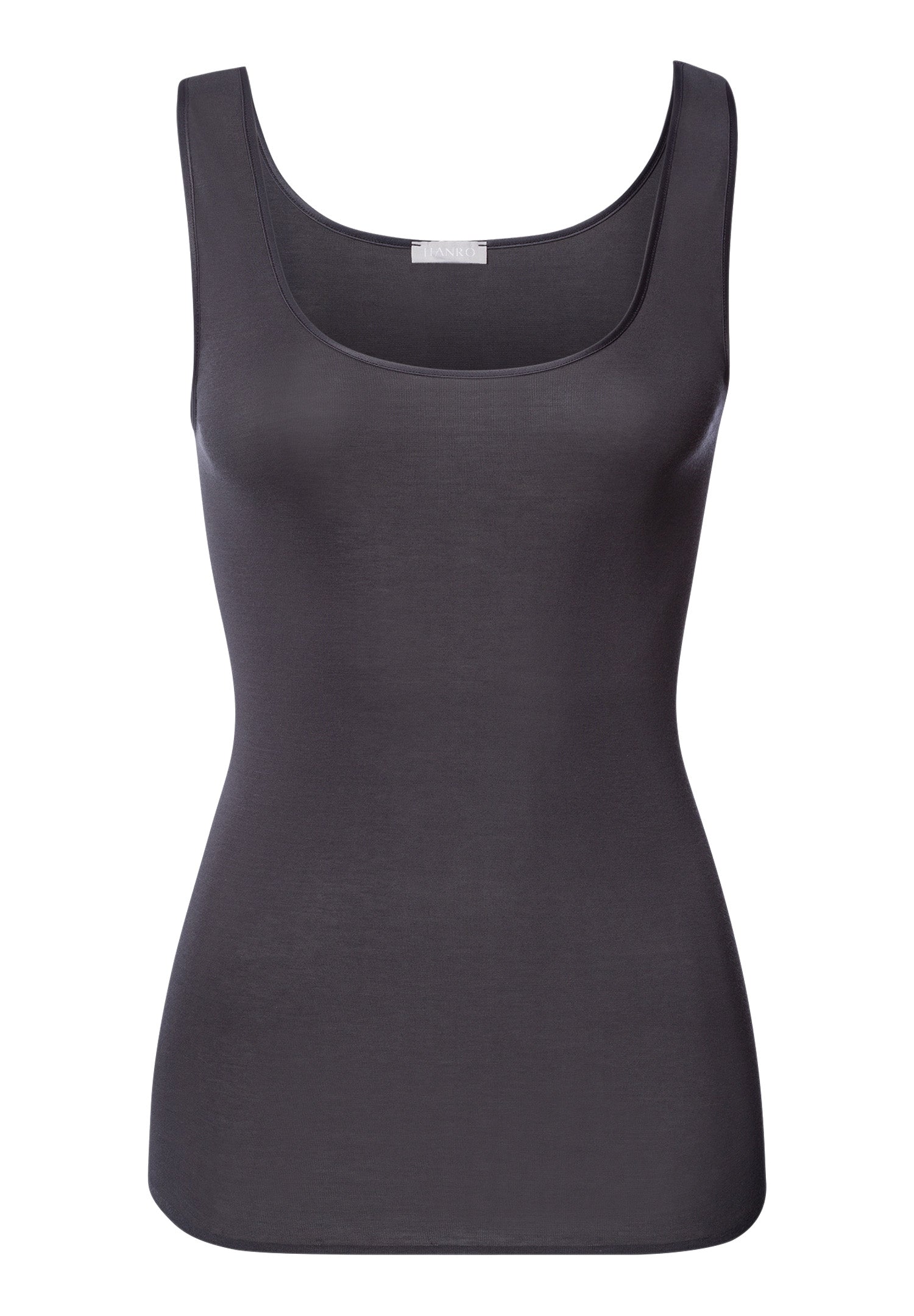 Cotton Seamless Round Neck Cotton Tank Top | Black Pearl 71604-2183