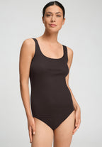 Cotton Seamless Round Neck Cotton Tank Top | Dark Mocha 71604-2185