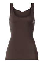Cotton Seamless Round Neck Cotton Tank Top | Dark Mocha 71604-2185