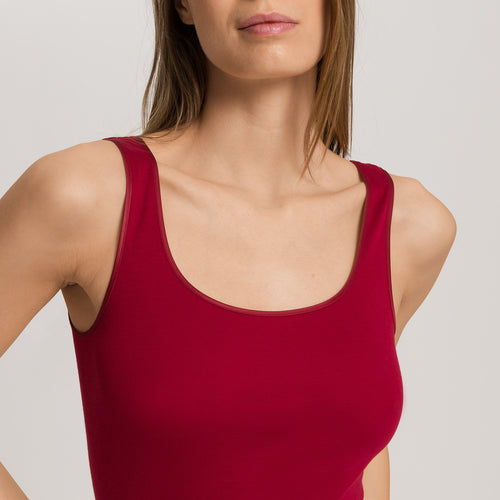 Cotton Seamless Round Neck Cotton Tank Top | Red Dahlia 71604-2418