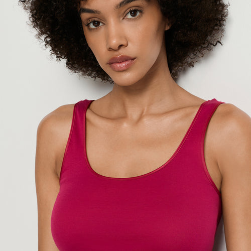 Cotton Seamless Round Neck Cotton Tank Top | Light Sangria 71604-2465
