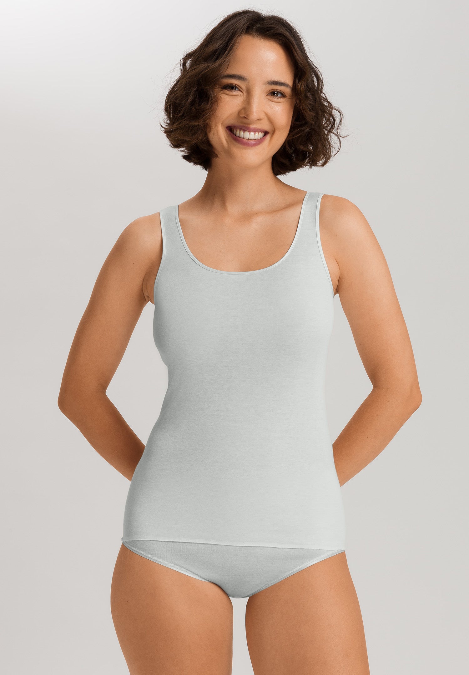 Cotton Seamless Round Neck Cotton Tank Top | Vapor 71604-2534