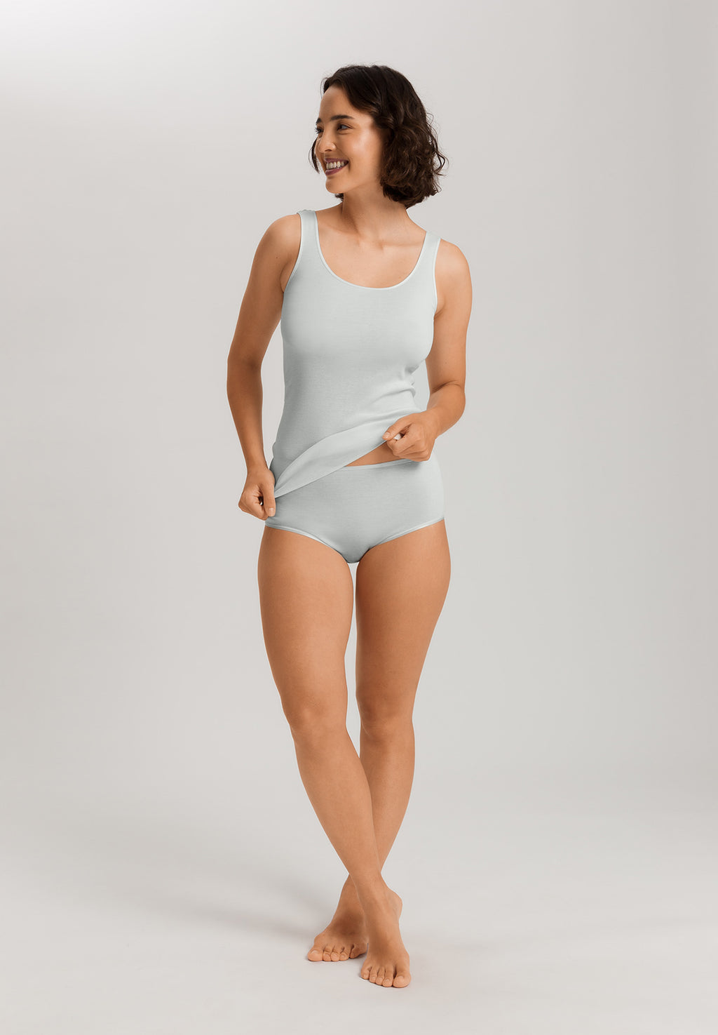 Cotton Seamless Round Neck Cotton Tank Top | Vapor 71604-2534