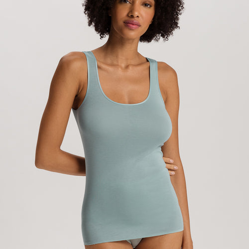 Cotton Seamless Round Neck Cotton Tank Top | Tourmaline Blue 71604-2712