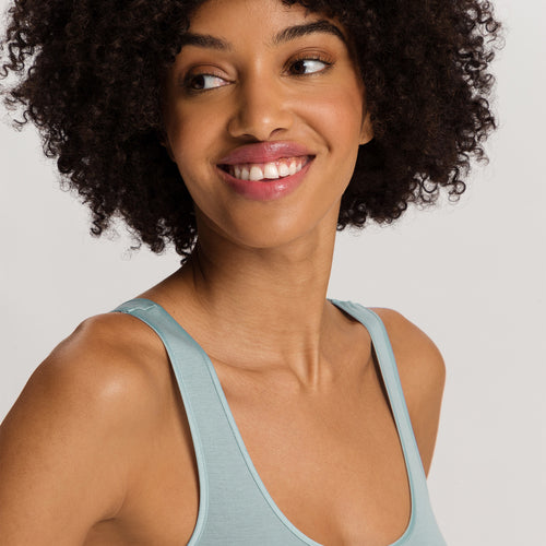 Cotton Seamless Round Neck Cotton Tank Top | Tourmaline Blue 71604-2712