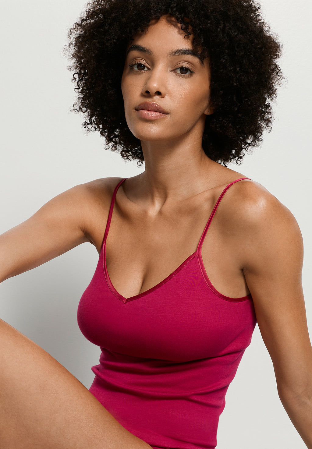 Cotton Seamless Padded Cotton Camisole | Light Sangria 71605-2465