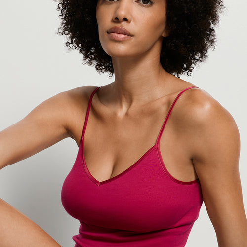 Cotton Seamless Padded Cotton Camisole | Light Sangria 71605-2465