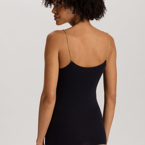 Cotton Seamless Cotton Camisole With Jewelry Strap | Black 71613-019