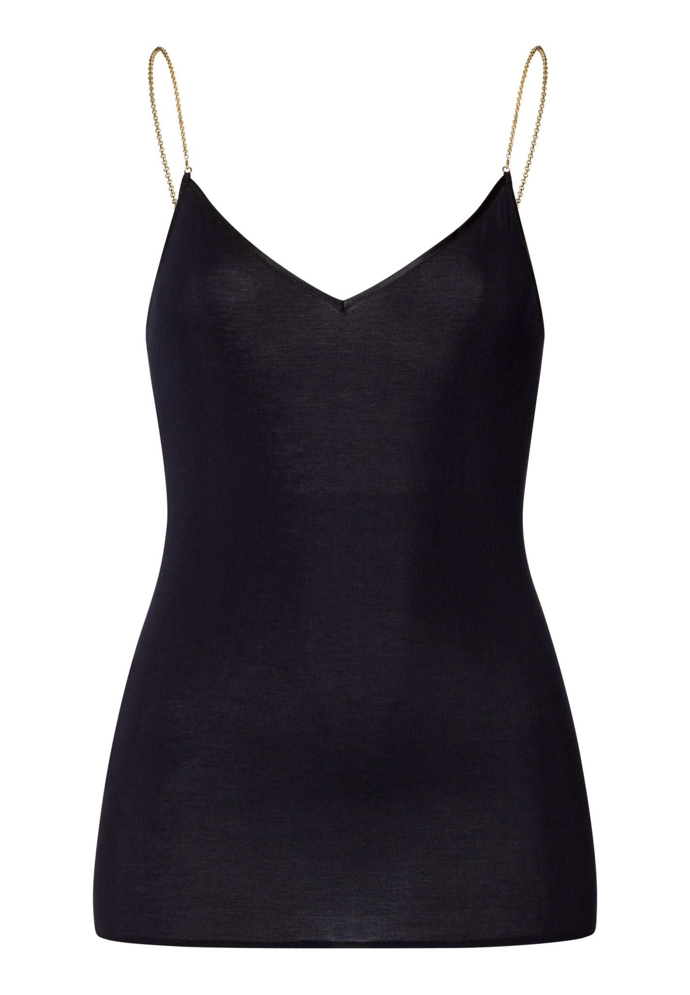Cotton Seamless Cotton Camisole With Jewelry Strap | Black 71613-019