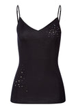 Cotton Seamless Swarovski Crystal Cotton Camisole | Black 71618-019