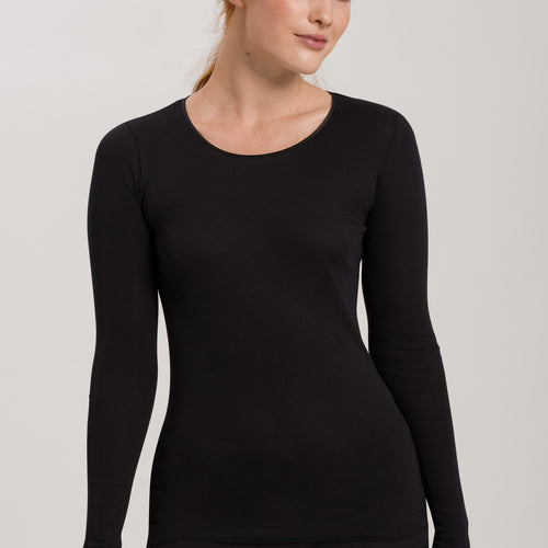 71620 Cotton Seamless L/Slv Shirt - 019 Black