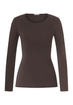 Cotton Seamless Cotton Knit Top | Dark Mocha 71620-2185