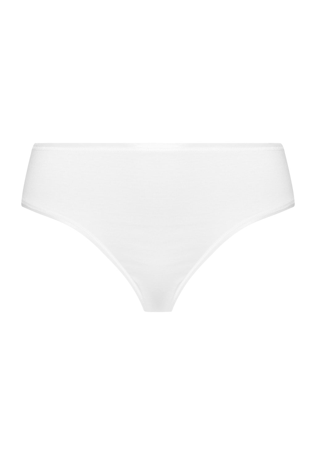 71626 Cotton Seamless Full High Cut Brief - 101 White