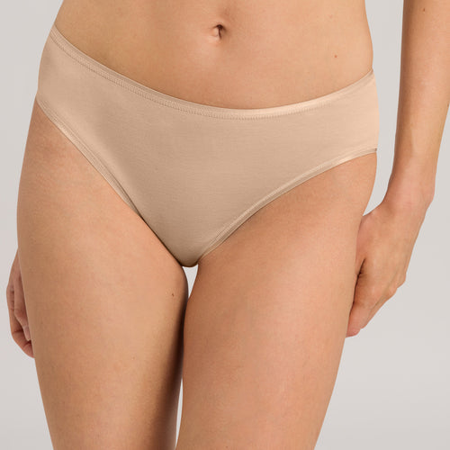 71626 Cotton Seamless Full High Cut Brief - 274 Beige