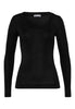 71655 Silk/Cashmere Long Sleeve Shirt - 019 Black