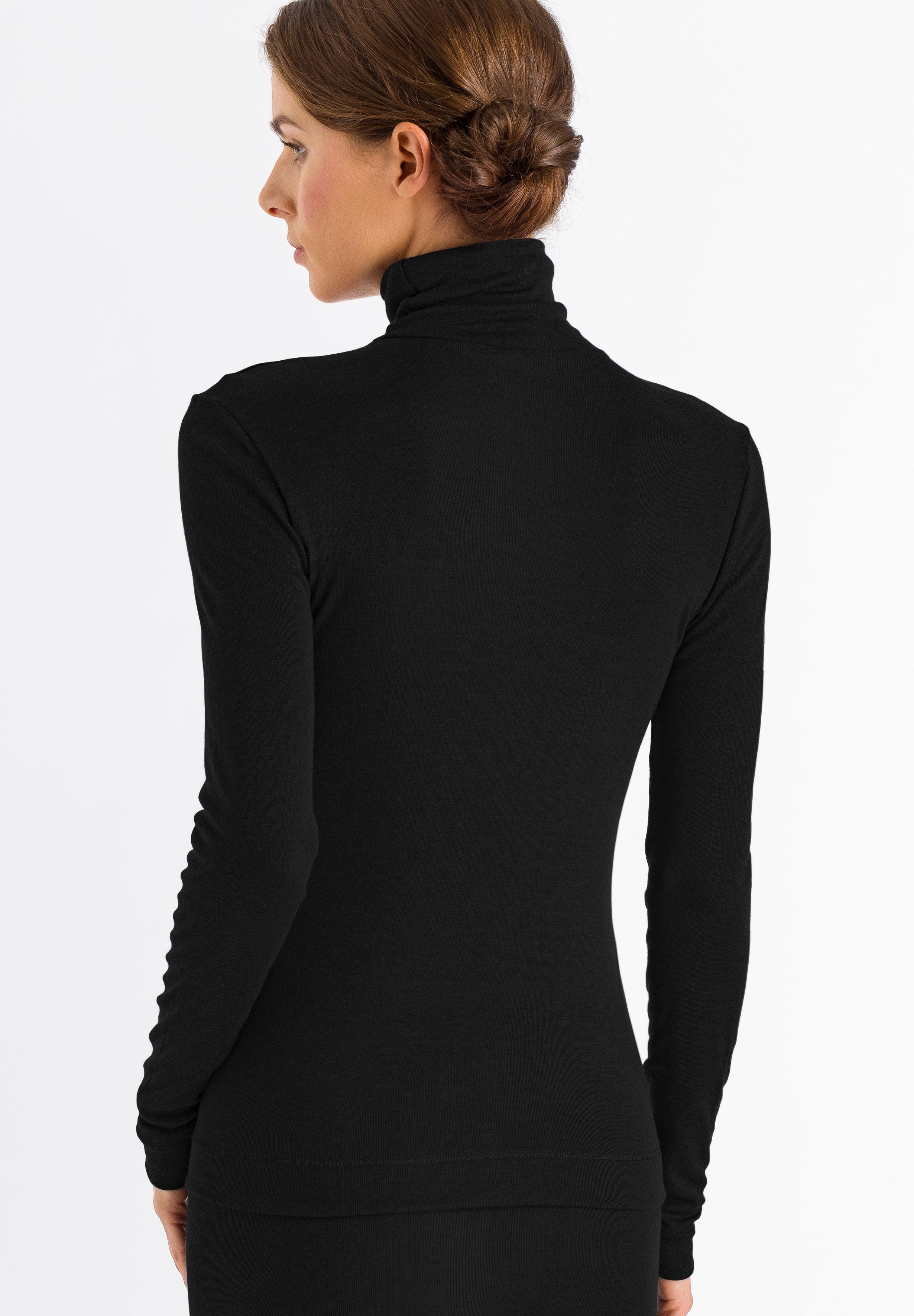 71659 Silk/Cashmere Turtleneck Shirt - 019 Black