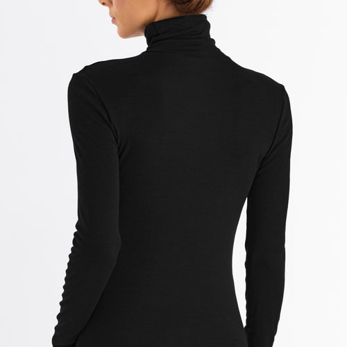 71659 Silk/Cashmere Turtleneck Shirt - 019 Black