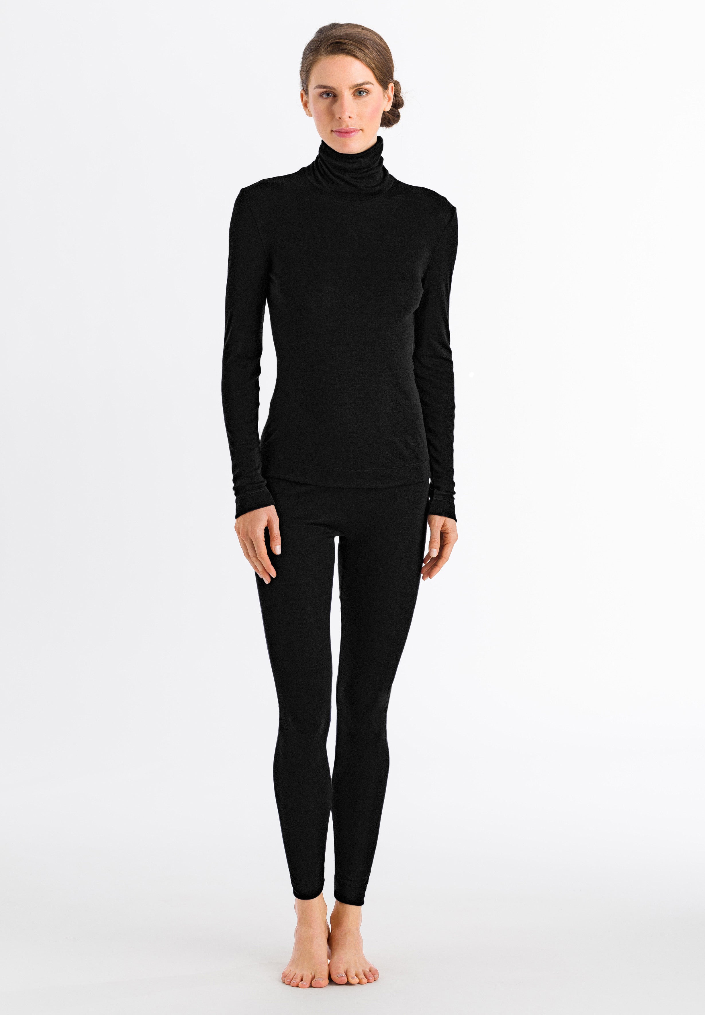 71659 Silk/Cashmere Turtleneck Shirt - 019 Black