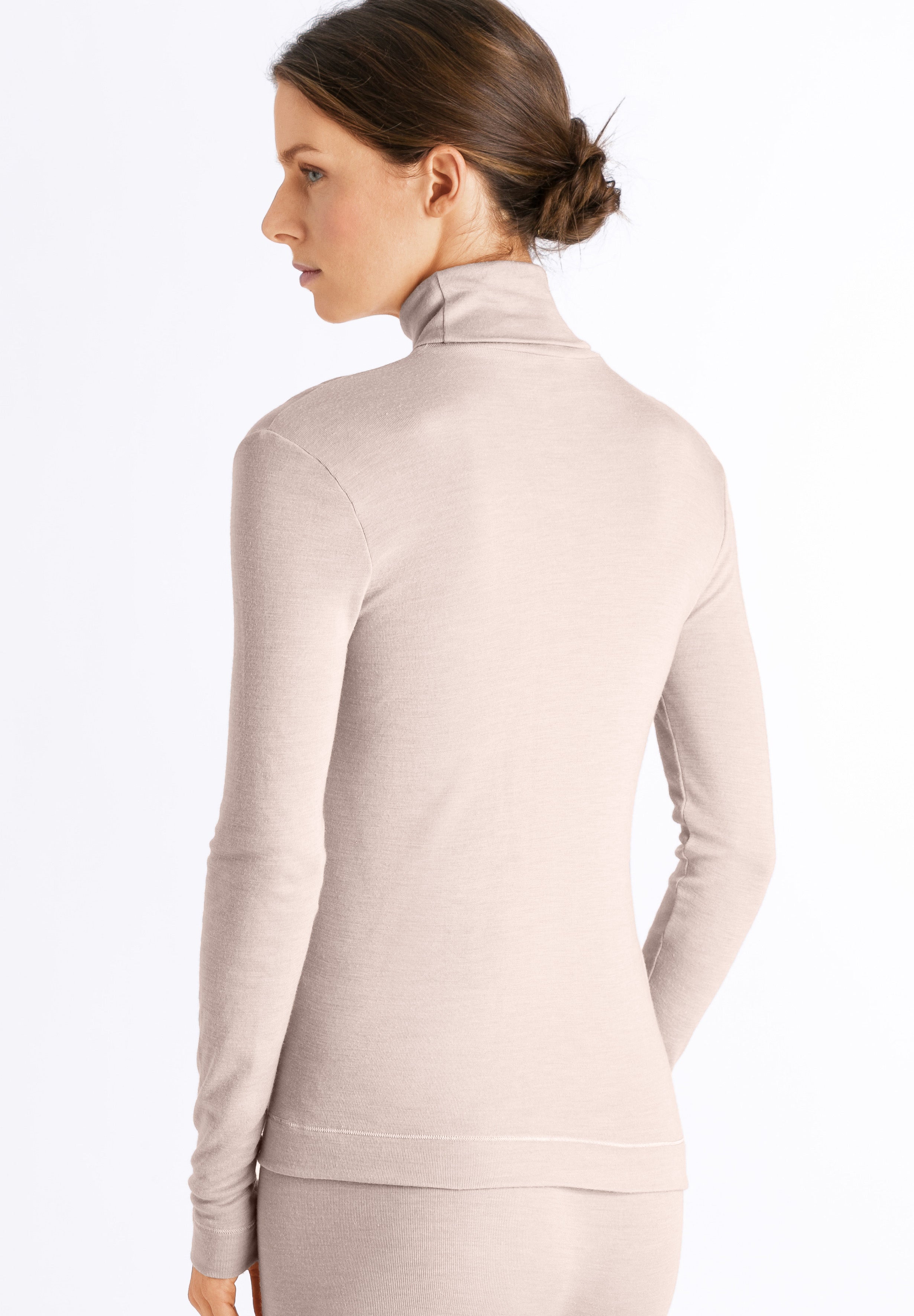 71659 Silk/Cashmere Turtleneck Shirt - 1203 Vanilla