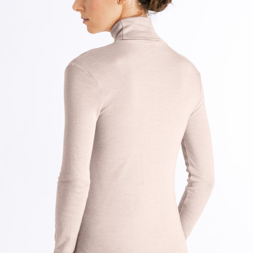 71659 Silk/Cashmere Turtleneck Shirt - 1203 Vanilla