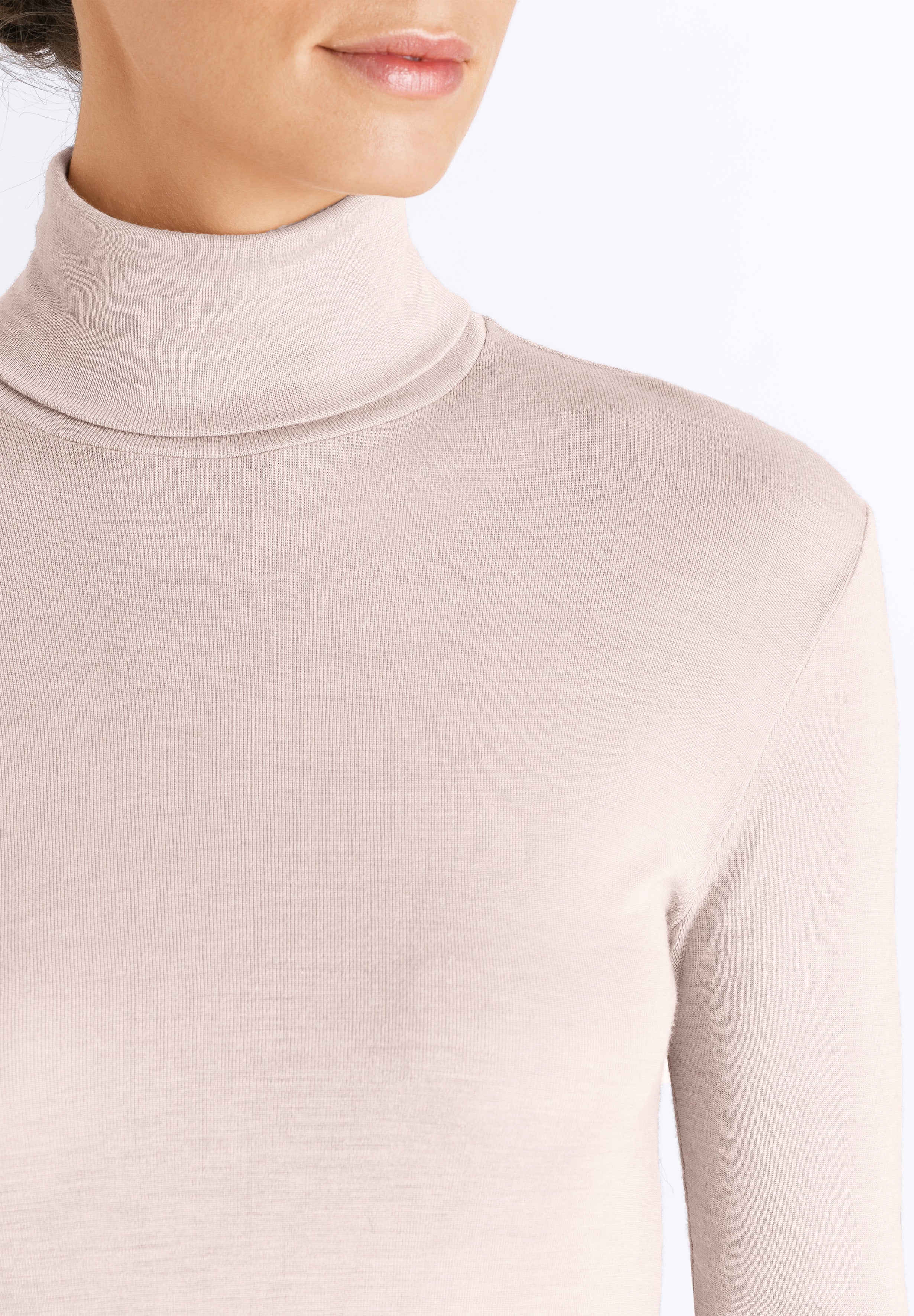 71659 Silk/Cashmere Turtleneck Shirt - 1203 Vanilla