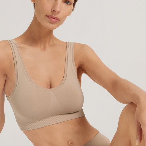 Touch Feeling Crop Top Padded | Coffee Quartz 71806-2216