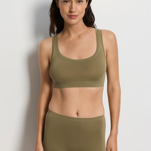 Touch Feeling Crop Top | Covert Green 71810-2727