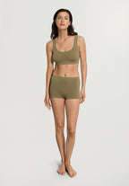 Touch Feeling Crop Top | Covert Green 71810-2727