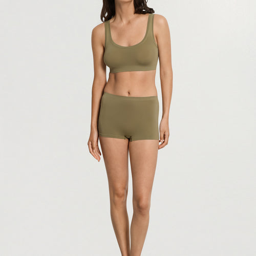 Touch Feeling Crop Top | Covert Green 71810-2727