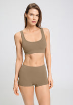 Touch Feeling Crop Top | Suede Camel 71810-2825