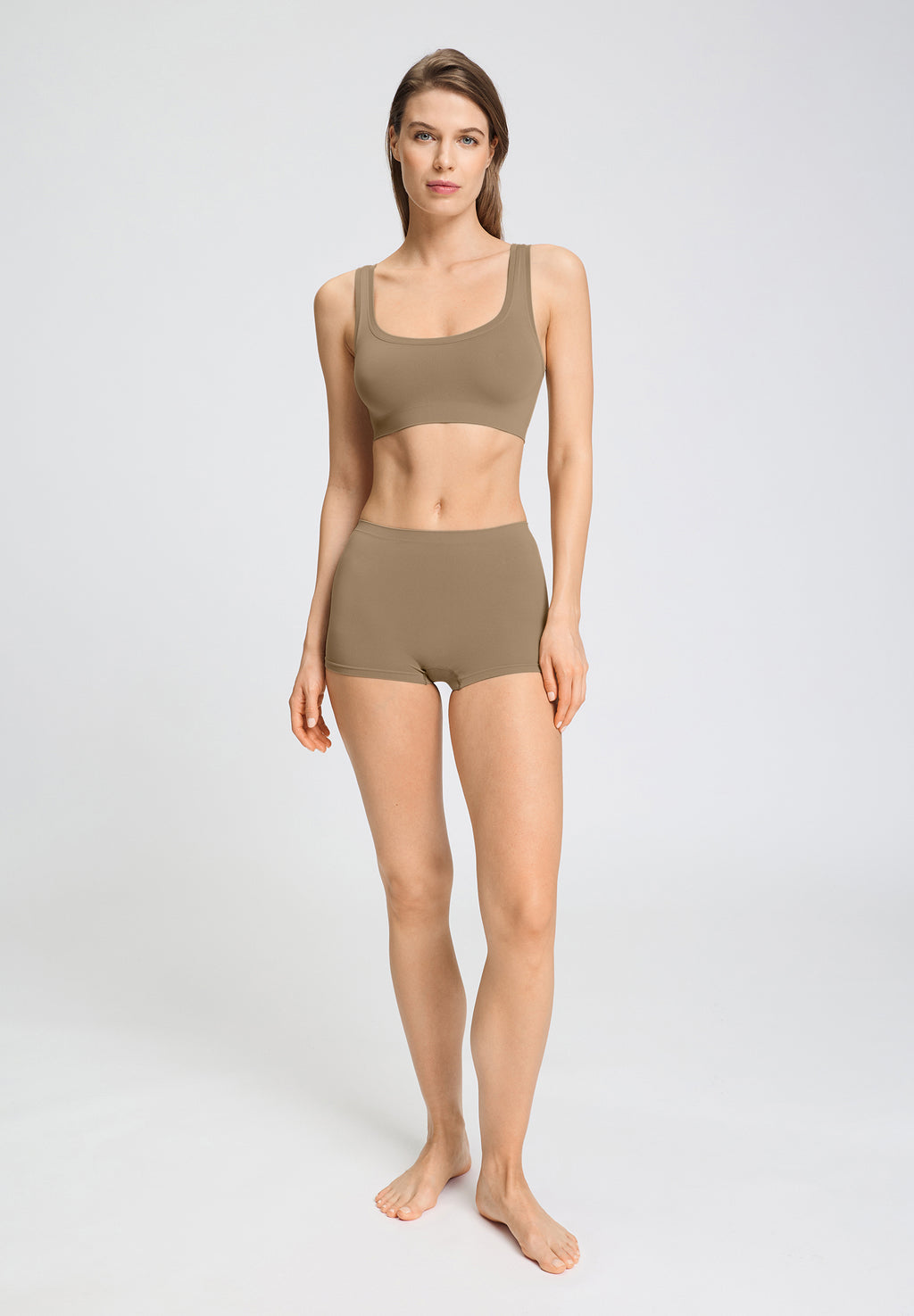 Touch Feeling Crop Top | Suede Camel 71810-2825