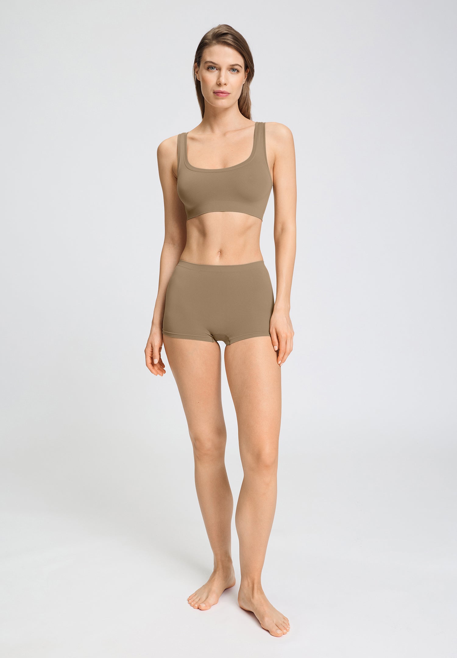 Touch Feeling Crop Top | Suede Camel 71810-2825