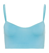 71824 Touch Feeling Spaghetti Crop Top - 1548 Soft Cyan