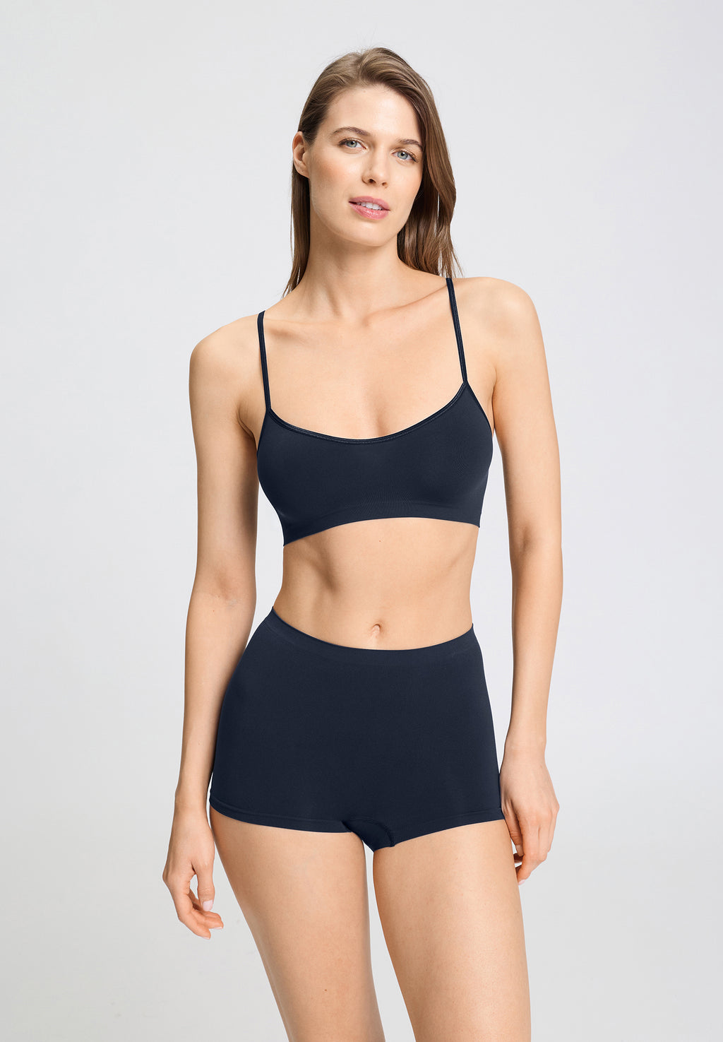 Touch Feeling Spaghetti Crop Top | Deep Navy 71824-1610