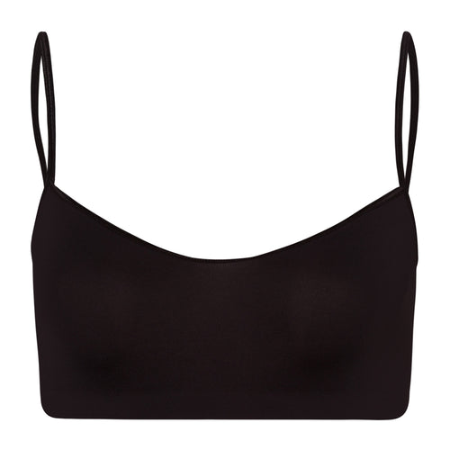 71824 Touch Feeling Spaghetti Crop Top - 199 Black