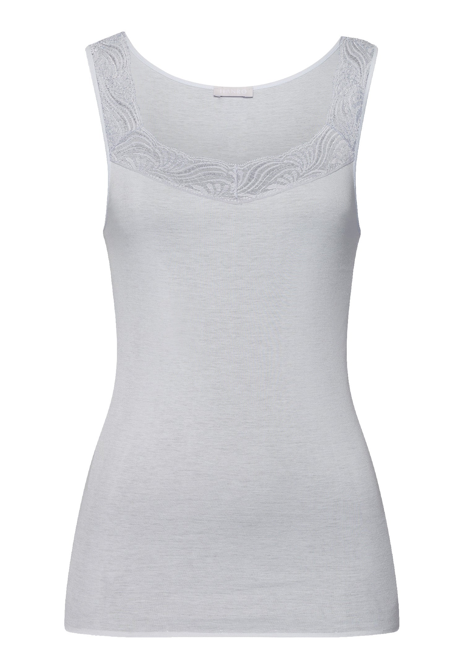 Cotton Delight Lace-Trim Cotton Tank Top | Powder Blue 71837-2512